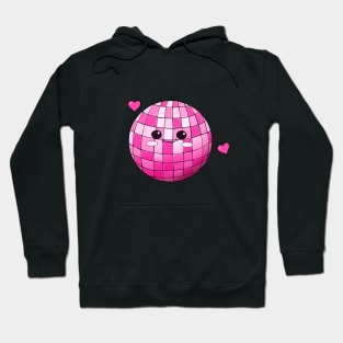 A Cute Kawaii Pink Disco ball - sticker Hoodie